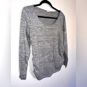 Siren Lilly Maternity Long Sleeve Stretch Sides Scoop Neck Top Large